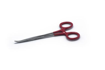 Hemostat 5in Red Curved Locking