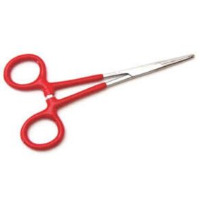 Hemostat 5in Red Straight Locking