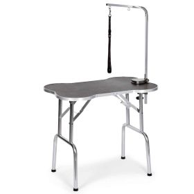 Master Equipment Bone Shaped Folding Dog Grooming Table 36In Black