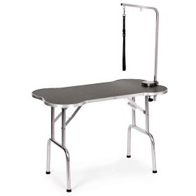 Master Equipment Bone Shaped Folding Dog Grooming Table 45In Black