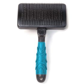 Master Grooming Tools Self-cleaning slicker brush M Blu.