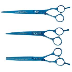 Master Grooming Tool 5200 Blue Titanium Shear Kit 3pc