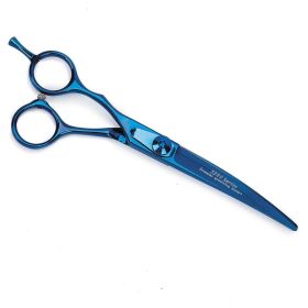 Master Grooming Tools 5200 Blue Titanium 6.5In Curved Shears Lefty