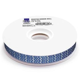 Top Performance Printed Ribbon 50yds Chevron Blue