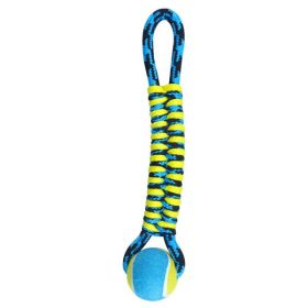 Pet Park Blvd Paracord Rope Twisted Tug with Tennis Blue