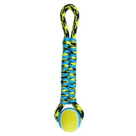 Pet Park Blvd Paracord Rope Twisted Tug with Tennis Yellow