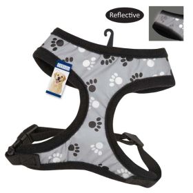 Casual Canine Reflective Pawprint Harness M Black