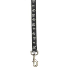 Casual Canine TwoTone Pawprint Lead 4Ftx5/8In Black