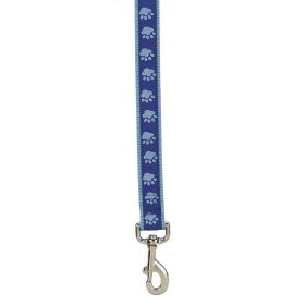 Casual Canine TwoTone Pawprint Lead 4Ftx5/8In Blue