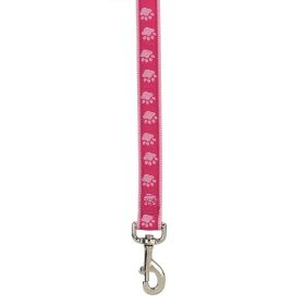 Casual Canine TwoTone Pawprint Lead 4Ftx5/8In Pink