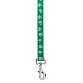 Casual Canine TwoTone Pawprint Lead 6Ftx1In Green