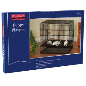 ProSelect Puppy PlayPen w/Plastic Pan L Black