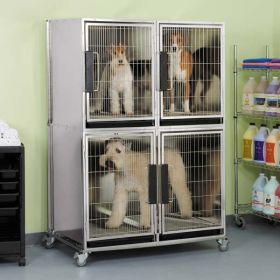 ProSelect Mod Dog Kennel Cage 3 Unit Stainless Steel