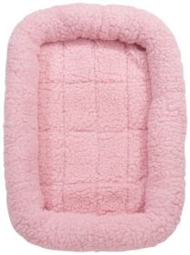 Slumber Pet Sherpa Crate Bed S Pink