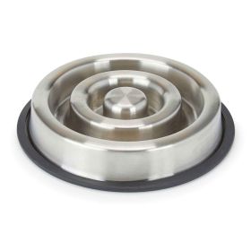 ProSelect Stainless Steel Heavy Duty Slow Feeder with Non-Skid Ring Small