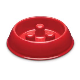 ProSelect Plastic Slow Feeder Bowl 12oz Red