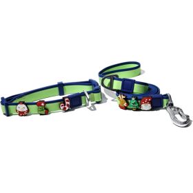 The New Dual-Color Embossed Pet Leash Set Is A Pet Product That Combines Appearance, Fun And Practicality. It Not Only Ensures A Great User Experience (Option: Green-15mm)