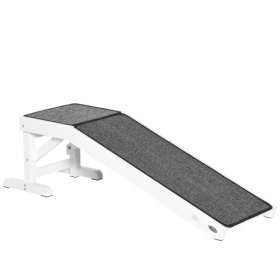 Dog Ramp With Non-slip Carpet And Top Platform (Option: White)