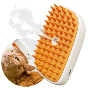 4 In 1 Dog Steam Brush, Anti Static Shedding Spray Comb, Hair Removal, Mist Indoor Steamy Grooming Brush For Dog, Water Spritz Defur Cepillo, Spa (Option: Orange)