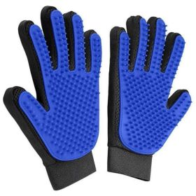 1 Pair Pet Grooming Premium De-Shedding Glove (Option: Blue)