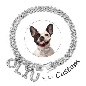 Luxury Alloy Dog Firewood Walking Collar (Option: Silver-25cm)