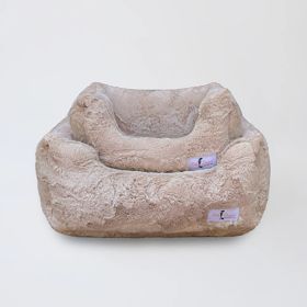 Cuddle Dog Bed (Color: Latte, size: LG)