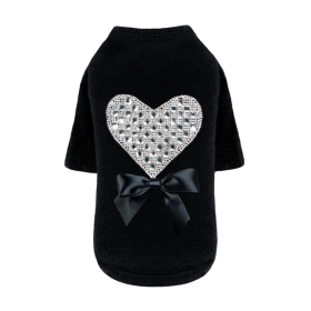 Oh my Heart Dog Sweater (Color: Black, size: XS)