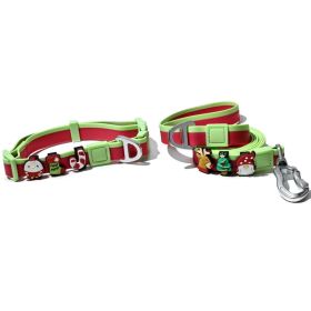 The New Dual-Color Embossed Pet Leash Set Is A Pet Product That Combines Appearance, Fun And Practicality. It Not Only Ensures A Great User Experience (Option: Red-15mm)