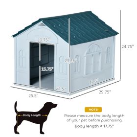 PawHut Water Resistant Puppy Shelter Indoor/Outdoor With Door, Easy To Assemble, Blue (Option: Deep Ocean Blue)