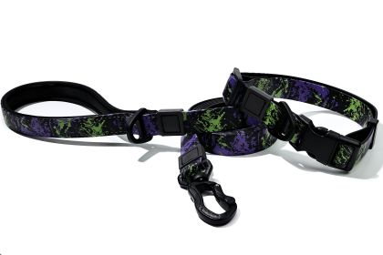 UV Printing Camouflage Embossed Pet Leash Set Is A Perfect Combination Of Style And Functionality Specially Designed For Pets' Outdoor Activities. Eve (Option: Purple-15mm)