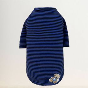 Striped Baby Beer Dog Tee (Color: Striped Navy, size: MD)