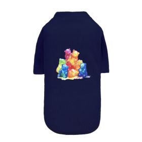 Yummy Gummy Dog Tee (Color: Navy, size: MD)