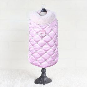 Glamour Baby Dog Coat (Color: Blush, size: LG)