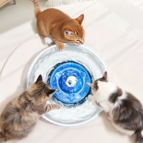 Ceramic Cat Water Fountain 2.1L/71oz Cupcake Pet Fountain For Cats & Dogs (Option: Blue)